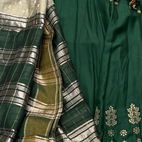 Pakistani indian Maria B Green Embroidered Dress chest 38 - Picture 7 of 7